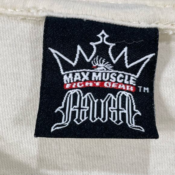 Y2K Max Muscle Fight Gear Graphic Eagle Skull T-Shirt Grunge Skater Streetwear L - Picture 5 of 11